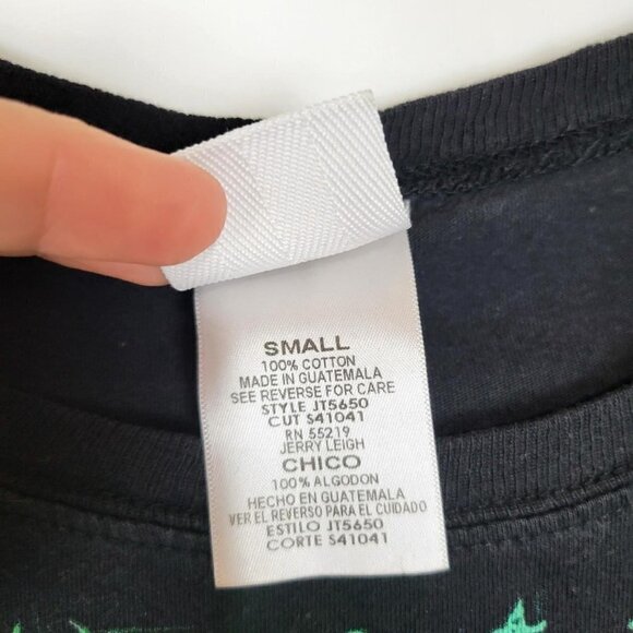 Y2k Disney Fairy Tinker Bell Black Rainbow Graphic Tee - Picture 4 of 4